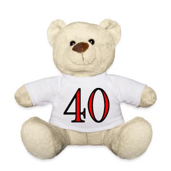 40. 40 YEARS. 40th ANNIVERSARY. 40 YEARS ANNIVERSARY. - Teddy Bear - white - Front