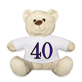 40. 40 YEARS. 40th ANNIVERSARY. 40 YEARS ANNIVERSARY. - Teddy Bear - white - Front