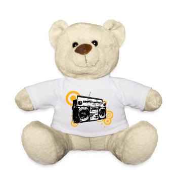 Boombox Retro Pop Art - Teddy Bear - white - Front