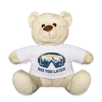 Ski You Later – Skibrille Ski & Snowboard Humor - Teddy - Weiß - Vorne