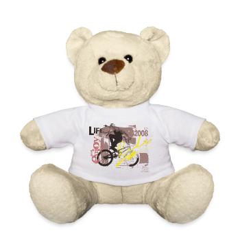 Fahrrad Radfahrer Biker Graffiti 2008 - Teddy - Weiß - Vorne