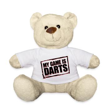 Darts Fun Hoodie & Shirt für Darts Fans - Teddy - Weiß - Vorne