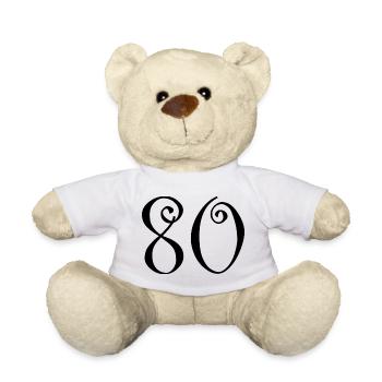 80. 80 JAHRE. 80. JUBILÄUM. 80-JAHRES-JUBILÄUM. - Teddy - Weiß - Vorne