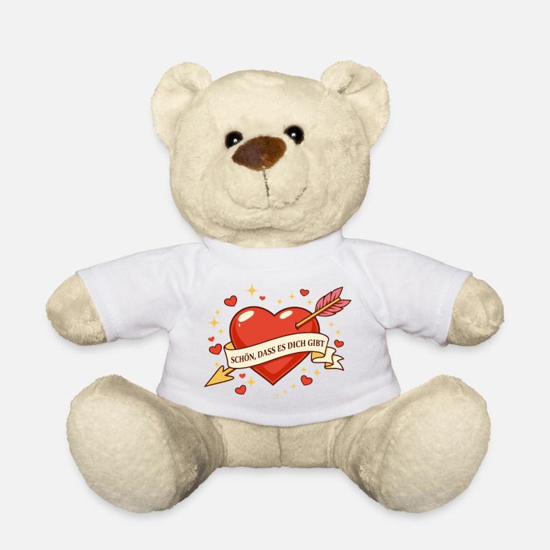 Cœur avec bannière : C’est agréable que tu existes - Nounours - blanc