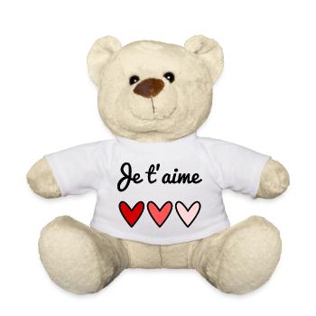 ICH LIEBE DICH. VALENTINSTAG. HERZ.  ICH LIEBE DICH - Teddy - Weiß - Vorne