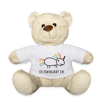 It's escalating anyway Escalation Party Unicorn - Teddy Bear - white - Front