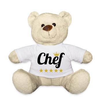 Chef Suprême : Couronne et 5 Étoiles Or - Nounours - blanc - Devant