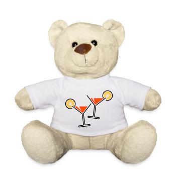 2 Cocktailgläser / Cocktail / Martini + (Orange) - Teddy - Weiß - Vorne