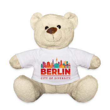 Berlin Skyline – City of Diversity Design - Teddy - Weiß - Vorne