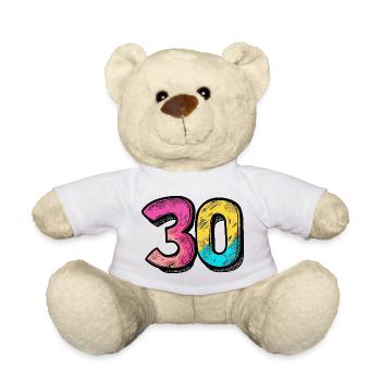30 Nombre Coloré - Nounours - blanc - Devant