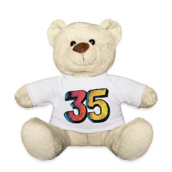 35 Zahl Bunt - Teddy - Weiß - Vorne