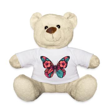 Magie des papillons des fleurs tropicales - Nounours - blanc - Devant