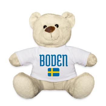 Boden Schweden Flaggentypografie - Teddy - Weiß - Vorne