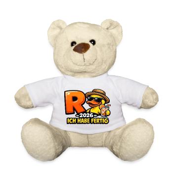 Pensioner 2026 Duck I've Finished Retirement - Teddy Bear - white - Front