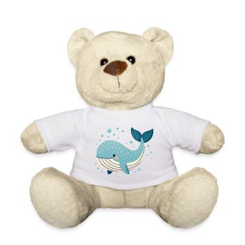 Blauwal mit Blasen - Teddy - Weiß - Vorne