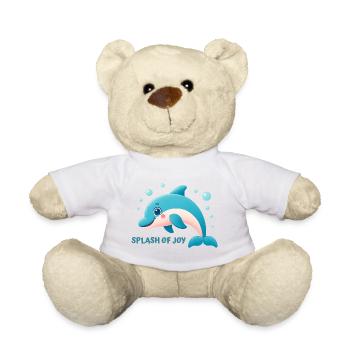 Dolphin splashing happily - Teddy Bear - white - Front