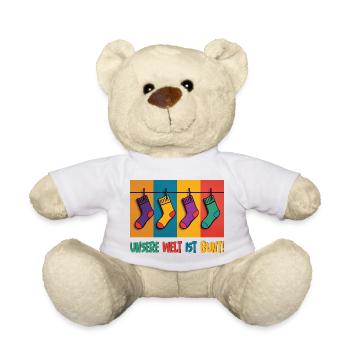 Unsere Welt ist bunt! - Welt-Down-Syndrom-Tag - Teddy - Weiß - Vorne