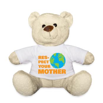 Respect Your Mother Earth Retro Eco Nature Graphic - Teddy - Weiß - Vorne