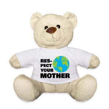 Respectez votre planète mère Globe : Art de conscience écologique - Nounours - blanc - Devant