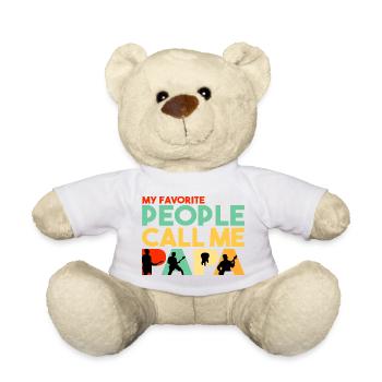 Favorite People Call Me Papa Bass Guitar Design - Teddy Bear - white - Front
