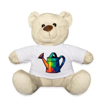 Low-Poly-Geometric Design Gießkanne - Teddy - Weiß - Vorne