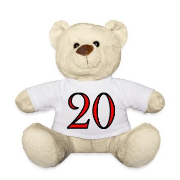 20. 20e ANNIVERSAIRE. ANNIVERSAIRE 20 ANS. 20 ANS. - Nounours - blanc - Devant