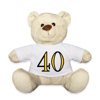 40. 40 ANS. 40e ANNIVERSAIRE. ANNIVERSAIRE 40 ANS. - Nounours - blanc - Devant