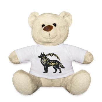 Mondwolf mit Goldornamenten - Teddy - Weiß - Vorne