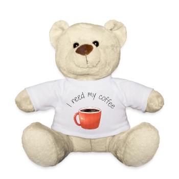 Tasse de Café I need my coffee  - Nounours - blanc - Devant