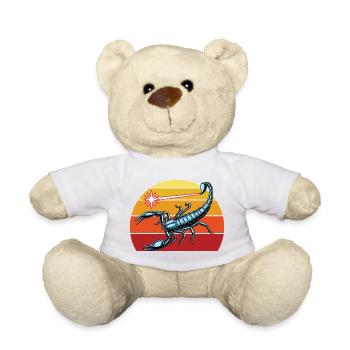 Zodiaque rétro du Scorpion pour les amoureux du Scorpion - Nounours - blanc - Devant