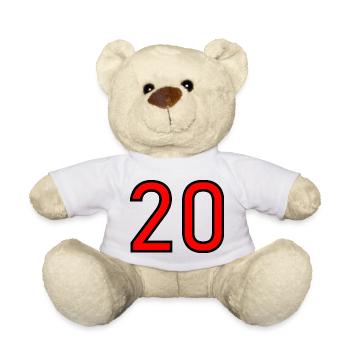 20. 20e ANNIVERSAIRE. ANNIVERSAIRE 20 ANS. 20 ANS. - Nounours - blanc - Devant