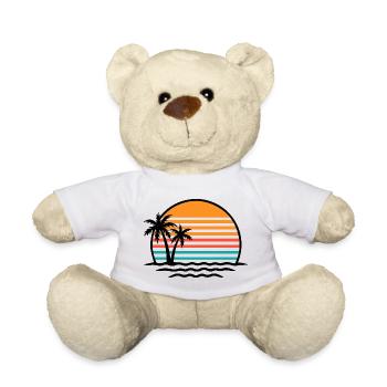 Sunset Retro Palmen - Teddy - Weiß - Vorne