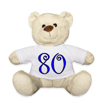 80. 80 JAHRE. 80. JUBILÄUM. 80-JAHRES-JUBILÄUM. - Teddy - Weiß - Vorne