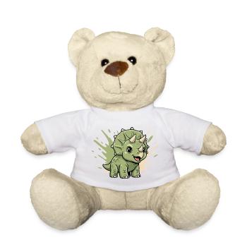 Kleiner Dino Triceratops - Teddy - Weiß - Vorne