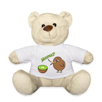 Mama Kiwi Bird Funny Kiwi Fruit New Zealand - Teddy Bear - white - Front