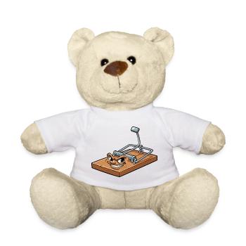 Naughty Mousetrap Cartoon - Teddy Bear - white - Front