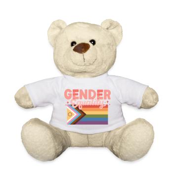 Gender Equality Pride Flag Statement Design CSD - Teddy - Weiß - Vorne
