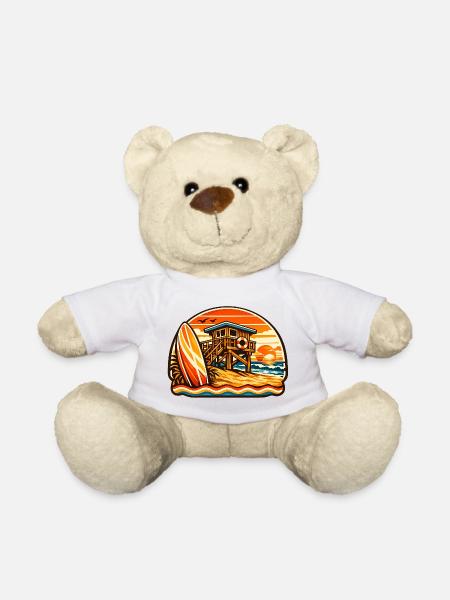 Planche de surf de sauveteur de plage Sunset - Nounours - blanc