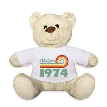 Vintage 1974 Retro Mountain Geburtstag 1974 - Teddy - Weiß - Vorne