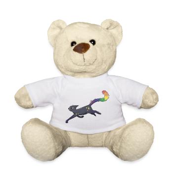 Katze mit Sternen und Pride Flagge - Teddy - Weiß - Vorne