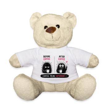  Before Coffee After Coffee Kaffee Meine - Teddy - Weiß - Vorne
