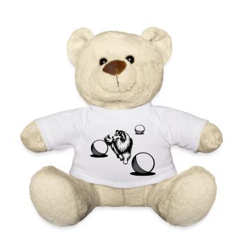 Langhaarcollie Treibball Sport 2 (einfärbbar) - Teddy - Weiß - Vorne