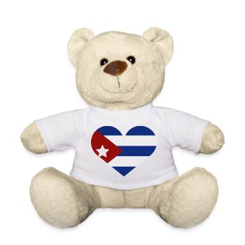 Kubanische Flagge in Herzform - Teddy - Weiß - Vorne