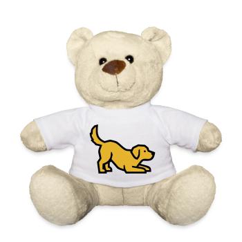 Chien jouant Golden Retriever Labrador Chiot - Nounours - blanc - Devant