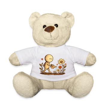 The Little Thought | Love of flowers - Teddy Bear - white - Front