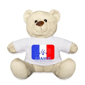 France flag with soccer soccer team jersey - Teddy Bear - white - Front