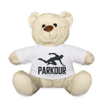 Chemise de parkour avec silhouette de saut - Nounours - blanc - Devant