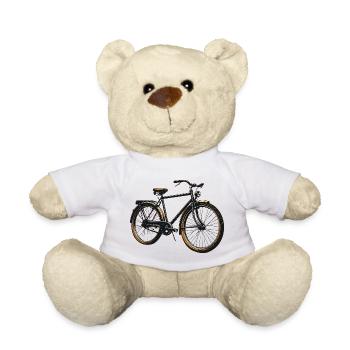 Retro Bicycle Night Picture - Teddy Bear - white - Front