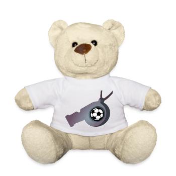 Fußball Trillerpfeife - Teddy - Weiß - Vorne