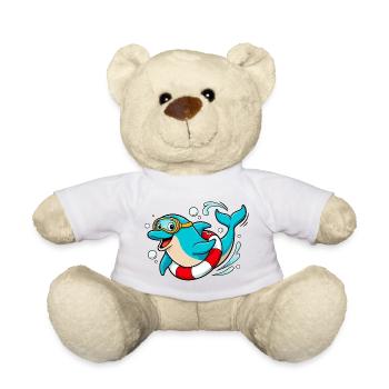 Lustiger Delfin mit Taucherbrille - Teddy - Weiß - Vorne